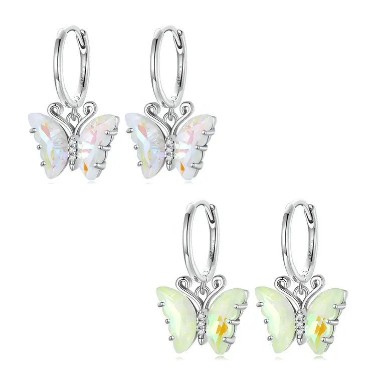 Женские серьги-бабочки с бриллиантами, 2023 лето