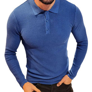 Maglione da <span class=keywords><strong>Uomo</strong></span> a Tinta Unita con Bottoni, Casual, Maniche Lunghe, <span class=keywords><strong>Polo</strong></span> in Maglia per Esterno - Product Image 2