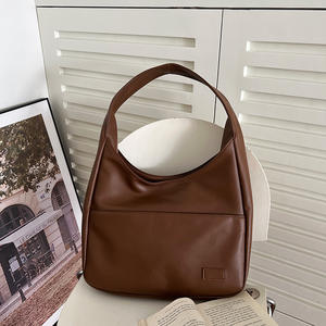 Bolso Tote para Mujer, Gran Capacidad, Color Marrón Sólido, Cierre Magnético, Bolsillo con Cremallera, para Uso Diario, Trabajo, Universidad, Estudiantes - Product Image 3