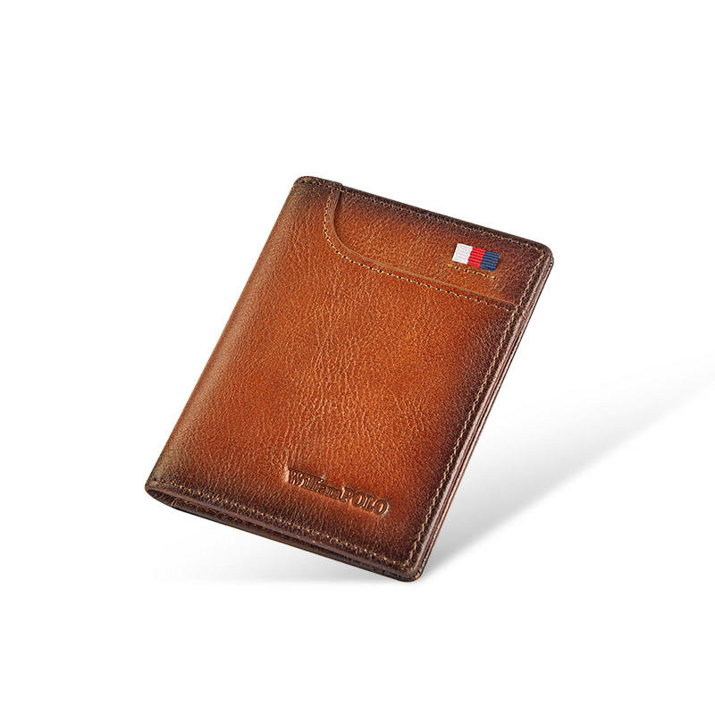 Williams Polo-billeteras Vintage de cuero genuino para hombre