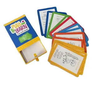 Toptan kağıt karton özel tasarım lüks çocuk kartları ambalaj sert sürgülü çekmece hediye şeritli kutular