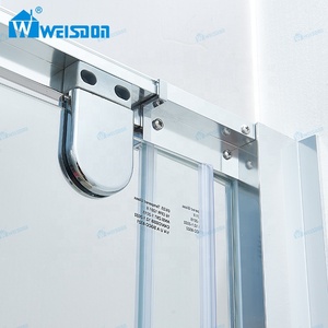 Puerta Pivotante para Baño <span class=keywords><strong>de</strong></span> Hotel o Villa, Certificada por SGCC, Cuadrada, <span class=keywords><strong>de</strong></span> Aluminio Cromado, con Marco <span class=keywords><strong>de</strong></span> Vidrio Templado <span class=keywords><strong>de</strong></span> 6mm - Product Image 5
