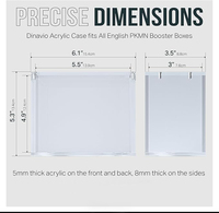 Boîte de rangement pour booster PKMN en acrylique, présentoir empilable, ultra-épais 8 mm, écologique, avec revêtement UV, étagère coulissante robuste avec couvercle magnétique