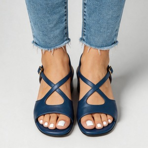 <span class=keywords><strong>Sandali</strong></span> da donna sexy Xuanhui Plus Size con punta quadrata, <span class=keywords><strong>tacco</strong></span> <span class=keywords><strong>medio</strong></span>, cinturino incrociato con fibbia, per l'estate e l'outdoor - Product Image 2