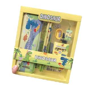 1 Juego de Papelería Kawaii con Diseño de Dibujos Animados, Lápiz, Regla, Borrador, Sacapuntas, 6 Colores, Juego de Crayones, Logotipo Personalizado, Regalo para Niños y Niñas - Product Image 1