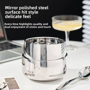 Bol de service en acier inoxydable à double paroi isolé de style coréen traditionnel Design de construction de couvercle inspiré bol de riz coréen - Product Image 5