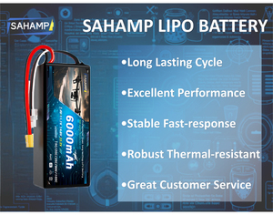 SAHAMP evrensel 6S 25C 22.2V 6000mAh yüksek hızlı katı hal pil paketi sabit kanat/kros Drones endüstriyel ekipman - Product Image 5