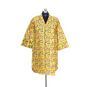 Robe longue moulante vintage à imprimé floral, 100 % coton respirant, manches coréennes, col en V numérique, mi-mollet, pour femme, été - Product Image 1