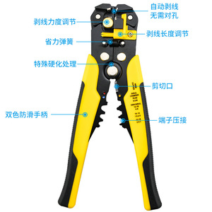 <b>Wire</b> Crimping Pliers 10 Awg Industrial Grade Chromium Vanadium Steel Front Entry <b>Wire</b> <b>Stripper</b> Tool - Product Image 3