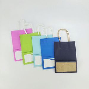 Bolsa de Regalo de Color Negro, Bolsa de Regalo de Papel Kraft, Bolsa de Mano Resistente Mate, Bolsa de Papel Reciclado - Product Image 4