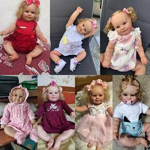 NPK 60CM/50CM Reborn Toddler Popular Maddie Cute Girl con cabello rubio enraizado Soft Cuddle Body Muñeca hecha a mano <span class=keywords><strong>de</strong></span> alta calidad - Product Image 3