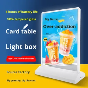 Xách tay A4/A5 hai mặt <span class=keywords><strong>LED</strong></span> Sạc Hộp đèn quảng cáo bảng hiển thị bảng ăn uống đèn nhà hàng hộp đèn - Product Image 1