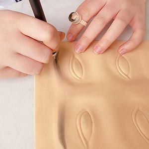 Eyebrow Makeup Practice Board Silicone Skin Reusable 5D Cosmetic Makeup Practice Mask Eyelash Practice Eyes for <b>Training</b> Academ - Product Image 2