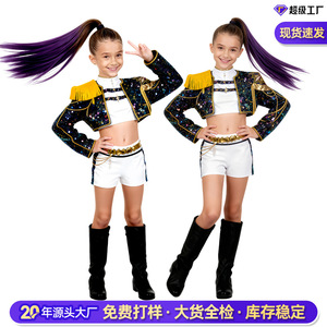 Disfraz de cazadora de brujas negro y dorado para niñas, conjunto de poliéster para actuaciones escénicas, otoño 2025 - Product Image 5