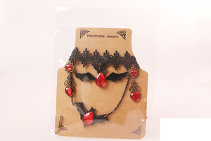 Collier en dentelle blanche, bijou Vintage chauve-souris <span class=keywords><strong>noir</strong></span> en <span class=keywords><strong>diamant</strong></span>, ornement d'halloween, vente en gros - Product Image 5
