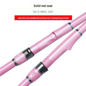 Canne à pêche télescopique en fibre de carbone rose, 4 sections, 4,05 m - 4,25 m, avec porte-<span class=keywords><strong>moulinet</strong></span> robuste et poignée en EVA, pour la pêche en surfcasting en eau profonde et en eau salée - Product Image 4
