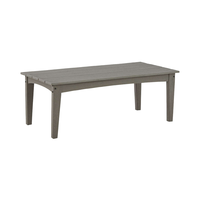 Table de jardin extérieure en HDPE résistante aux intempéries, anti-UV, sans pourriture/rouille, facile à nettoyer, mobilier de patio gris moderne pour jardin