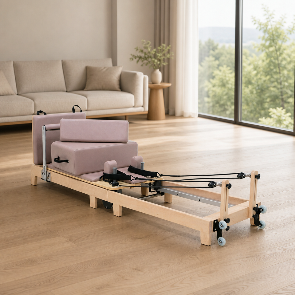 PerfectForm CE Certified Foldable Maple Wood Pilates Reformer Machine ...