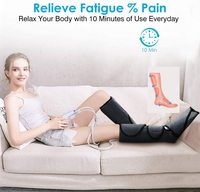 Bottes de massage à compression d'air pour jambes entières avec soulagement des pieds, des genoux et des mollets, appareil pneumatique portable pour la récupération après les voyages et l'œdème