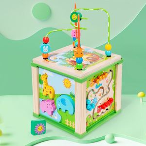 Cadeau de premier anniversaire pour bébé de 1 an, jouets d'apprentissage Montessori en bois pour la sécurité des bébés, cube d'activités - Product Image 6