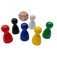 Coloré personnalisé enfants peint en bois humanoïde pièces jeu de société accessoires créatifs personnalisé 16/12/17 dés pion jeu d'échecs