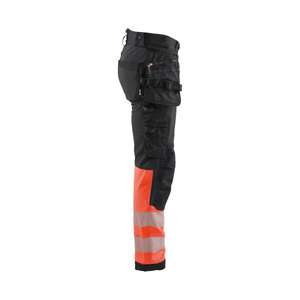 BLAKLADER - 182125139955D100 Hi-vis Softshell <b>trousers</b> <b>Black</b>/Red - EAN 7330509879306 HI-VIS <b>WORKWEAR</b> - Product Image 3