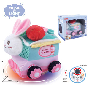 Giocattolo per Neonati a Forma di Animale in Peluche con Luci e Musica, Ruote Universali, Morbido Pupazzo Auto 0+ Mesi, Giocattolo per Gattonare - Product Image 3
