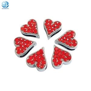 Breloques chinoises en métal strass, accessoires pour chaussures, forme de cœur, panda, bijoux décoratifs, 1 pièce - Product Image 4