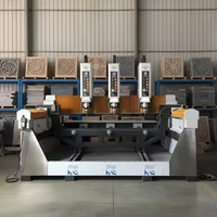 Fresadora CNC de Tres Cabezales JK-9010 para Grabado en Piedra/Granito/Mármol/Piedra Arenisca/Travertino/Pizarra/Cuarzo, Controlada por Motor PLC, Servo de 5.5kW