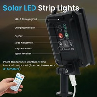 Tira de Luces LED Solares con Control Remoto, 8 Modos, Regulable, Temporizador, IP65 Impermeable, Recargable por USB, 5m-52m, 2700K-6000K, RGB, para Exteriores y Patios