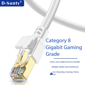 สายอีเธอร์เน็ตแบบกลม Cat8 ระดับพรีเมียม 40Gbps 2000MHz ทองแดง OFC ป้องกันสองชั้น สาย LAN RJ45 ลดการรบกวนสัญญาณ รับสัญญาณเสถียร ผลิตจากโรงงาน - Product Image 1
