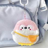 Dompet Koin Mini Penguin Grosir, Gantungan Kunci Boneka Hewan Lucu, Kantong Resleting, Gantungan Tas, Liontin Ransel, Gantungan Kunci