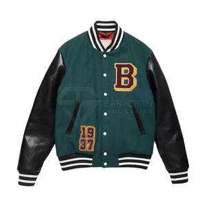 Nouvelle veste de baseball pour homme de qualité supérieure, logo brodé personnalisé, col montant pour l'hiver, style veste avec poche pour homme - Product Image 2