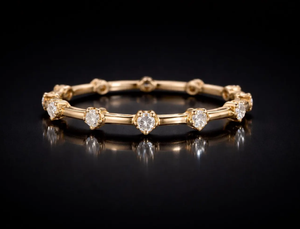Bague à bulles flottantes en diamant de laboratoire, alliance minimaliste éternelle, cadeau de mariage à empiler - Product Image 6