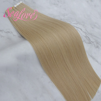 Extensions de cheveux humains Remy à double trame, lisses, avec cuticules intactes, pour salon, à bandes adhésives, vente en gros