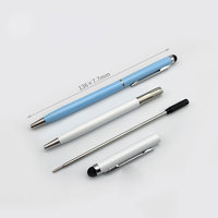 Bolígrafo de metal con logotipo personalizado para bolígrafo Stylus, pantalla táctil de aluminio de 1,0mm para teléfono móvil, regalo promocional personalizado