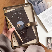 Cuaderno A6 Transparente de PVC con Estampado Lindo para Mujer, Diario de Hojas Sueltas, Planificador Suave, Estilo A5 Estético