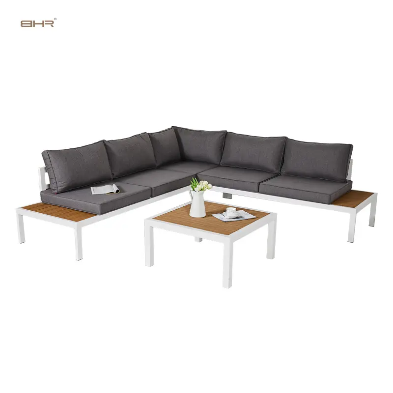 Bộ Bàn Và Đồ Nội Thất Sân Vườn Ngoài Trời Bằng Nhôm Hiện Đại Ghế Sofa Góc Vườn Bộ Đồ Nội Thất Ngoài Trời Bằng Nhôm