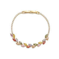 Bracelet coloré en forme de feuille pour femme, avec boucle de montre, chaîne, Pulsera De Mujer, idéal pour les fêtes, les voyages, les vacances, bracelet de luxe léger et tendance