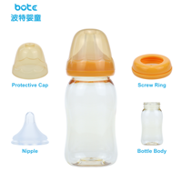 Biberon OEM ODM en PPSU avec logo personnalisé sans BPA 160ml 260ml col large corps arrondi tétine en silicone pour nouveau-né