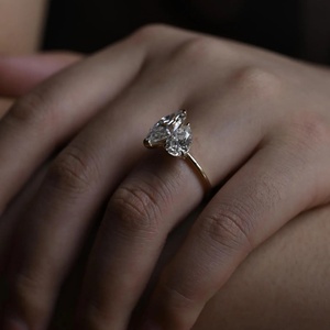 10k 14k 18k anello di fidanzamento con diamante da laboratorio in oro massiccio da uomo e donna con certificazione gigi Gia 2ct 3ct Vvs gioielli con diamanti da laboratorio personalizzati - Product Image 2