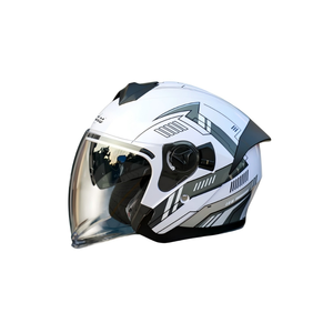 Casques de moto ABS de haute qualité - Nouveaux casques demi-visage pour hommes et femmes avec visière miroir dorée certifiés ECE Protection solaire Sécurité - Product Image 2