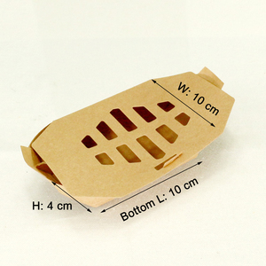กล่องกระดาษคราฟท์สำหรับบรรจุอาหารแบบนำกลับบ้าน เช่น เฟรนช์ฟรายส์ <span class=keywords><strong>ทา</strong></span><span class=keywords><strong>โกะ</strong></span>ยากิ อาหารจานด่วน พร้อมฟิล์มกันน้ำมันด้านใน ขายส่ง - Product Image 6