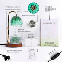 Diffuseur d'arômes en cristal brut naturel de Lys du Vallon, bol démagnétisant, veilleuse à cire fondante, ornement, coffret cadeau