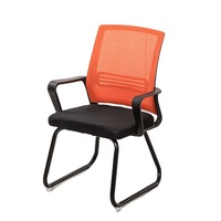 Chaise de bureau avec dossier en maille d'acier courbée, pour conférence, réunion, formation, personnel, ordinateur, maison, mahjong, tabouret, accoudoirs non rotatifs