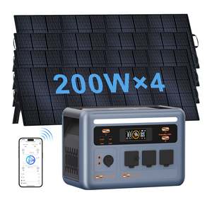 Estación de Energía Portátil PowerMax 1800 con 4 Paneles Solares de 200W, Controlador MPPT, Onda Sinusoidal Pura, Batería LiFePO4, Control Remoto - Product Image 1