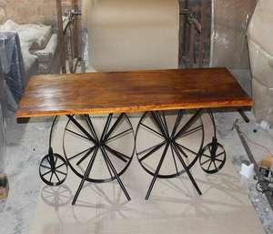 โต๊ะร้านอาหารไม้จริงเหล็กดัด ดีไซน์ทันสมัยไม่ซ้ำใคร สำหรับใช้ในห้องรับประทานอาหาร ห้องครัว โรงแรม ห้องนั่งเล่น ห้องนอน - Product Image 3