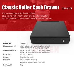 درج نقدية معدني لنظام نقاط البيع مع 5 فتحات للأوراق النقدية و5 للعملات المعدنية مع فتحة كابلات مخفية - Product Image 3