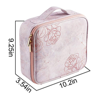 Grand étui de maquillage de voyage en cuir PU professionnel sac de transport d'artiste Portable avec pochette organisateur d'ongles pour le stockage de Train