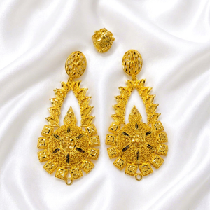24 Karat 6 Gram Gold Plated Brass Tassel <b>Earrings</b> Hiphop Style Engagement Anniversary Party Wedding Jewelry Set Fashion - Product Image 1